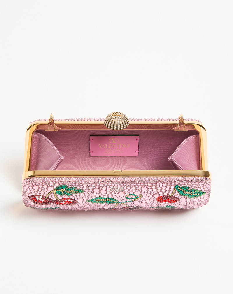 Valentino VALENTINO GARAVANI CARRY SECRETS MINAUDIERE WITH CHERRYFIC RHINESTONE MOTIF outlook
