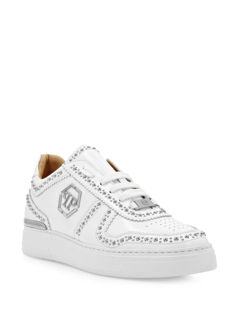 PHILIPP PLEIN Lo-Top leather sneakers outlook