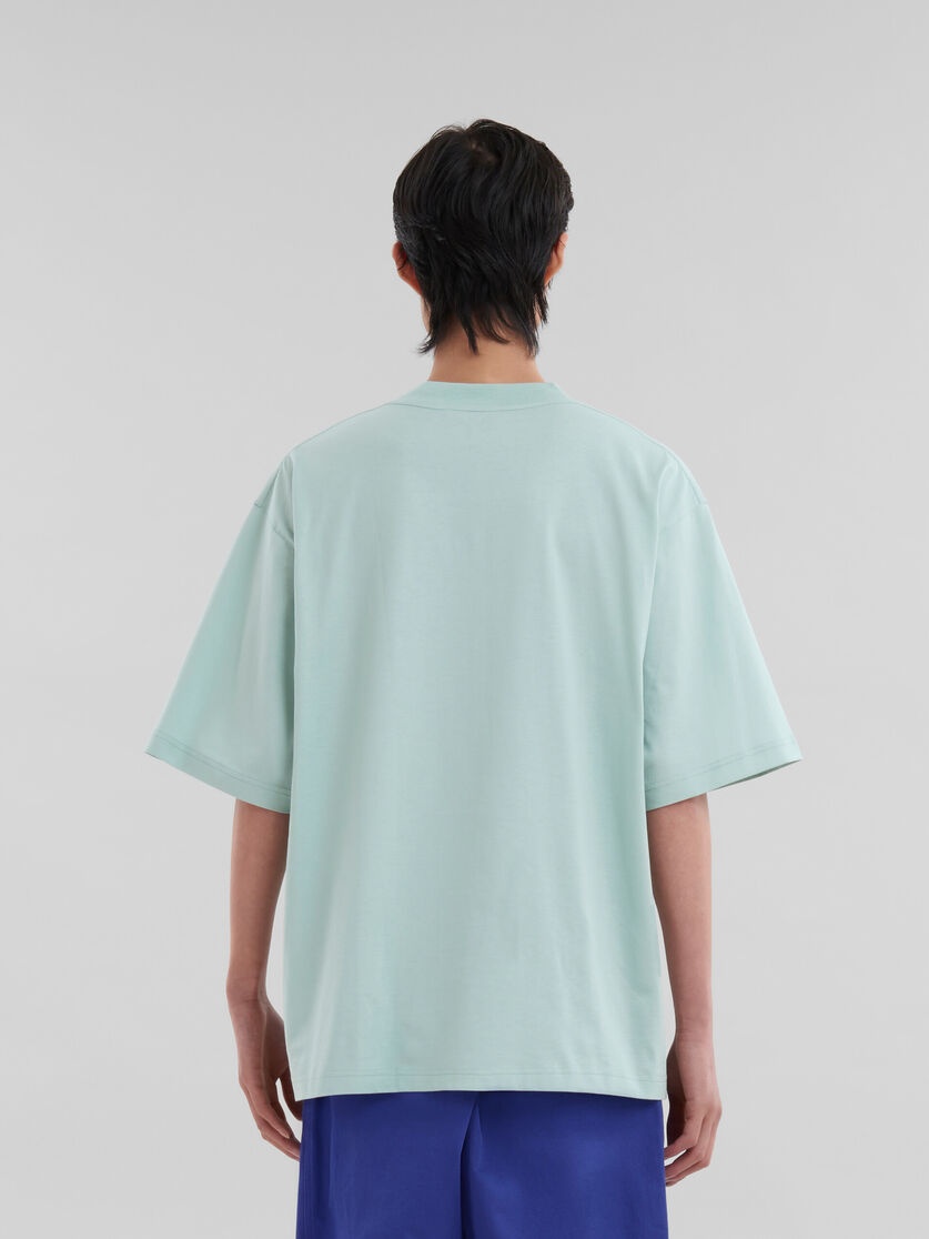 GREEN ORGANIC COTTON T-SHIRT WITH MINI MARNI LOGO - 3
