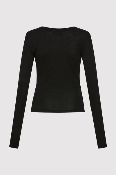 ST. AGNI Organic Cotton Soft Rib Long Sleeve Top - Black outlook