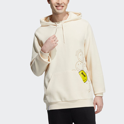adidas Men's adidas neo x SMILEY Crossover U Csmly Sw Smiling Face Printing Pullover Sports Creamy White HE outlook