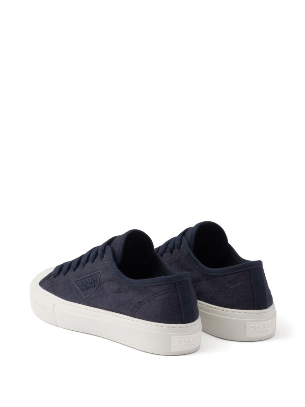 triangle-logo canvas sneakers - 3