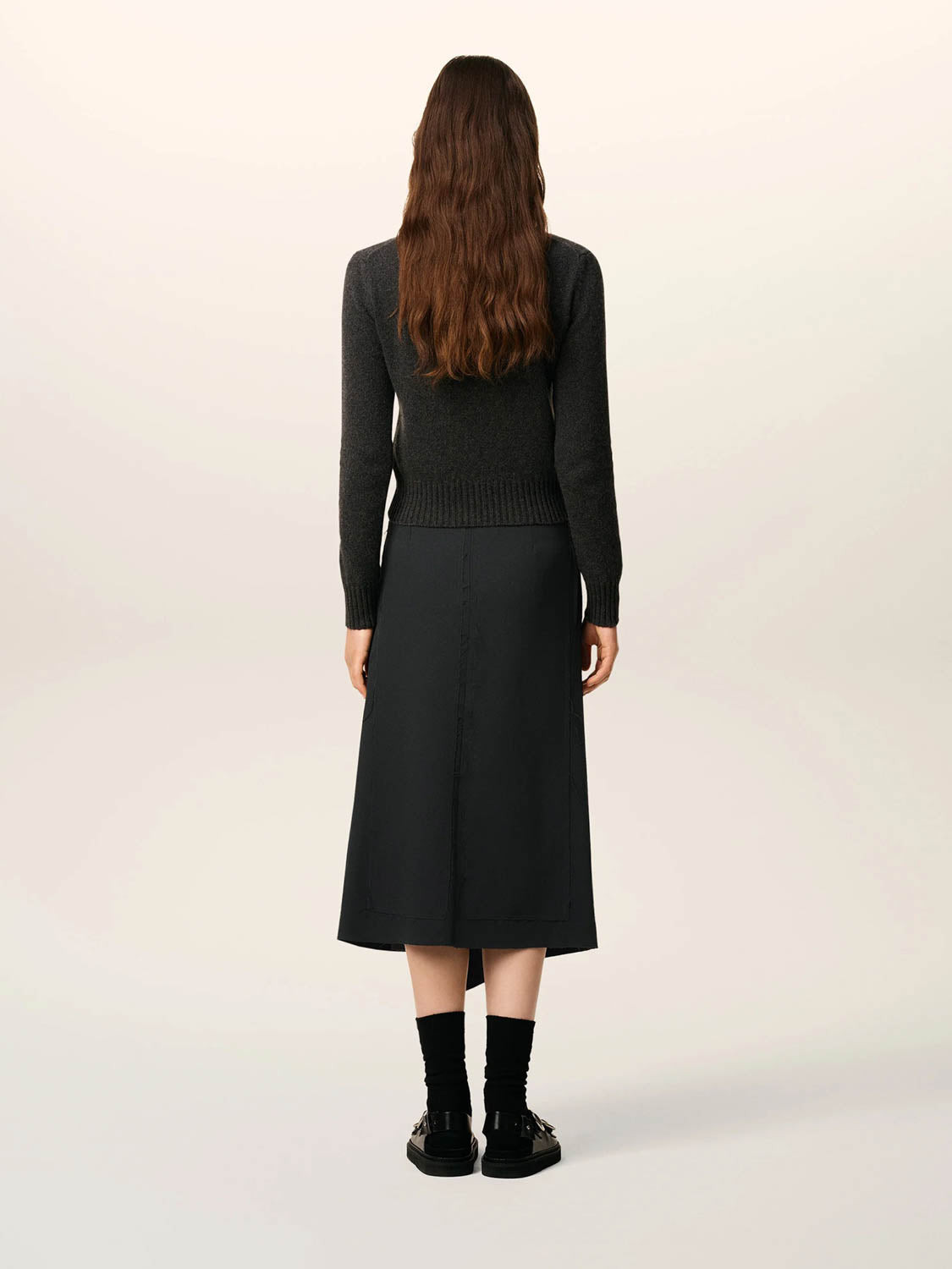 ASYMMETRIC WOOL SKIRT - 3