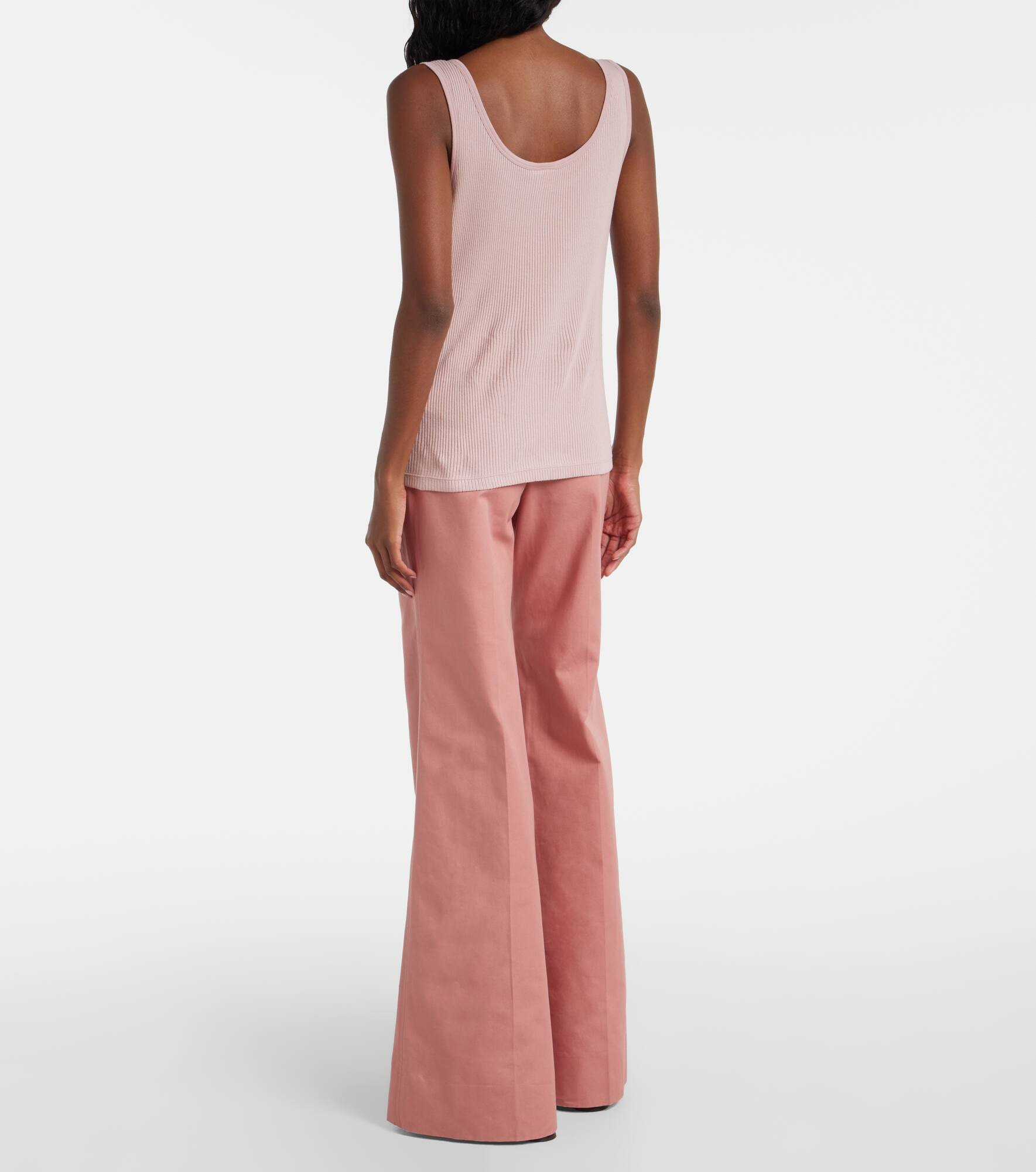 Logo ribbed-knit cotton jersey tank top - 3
