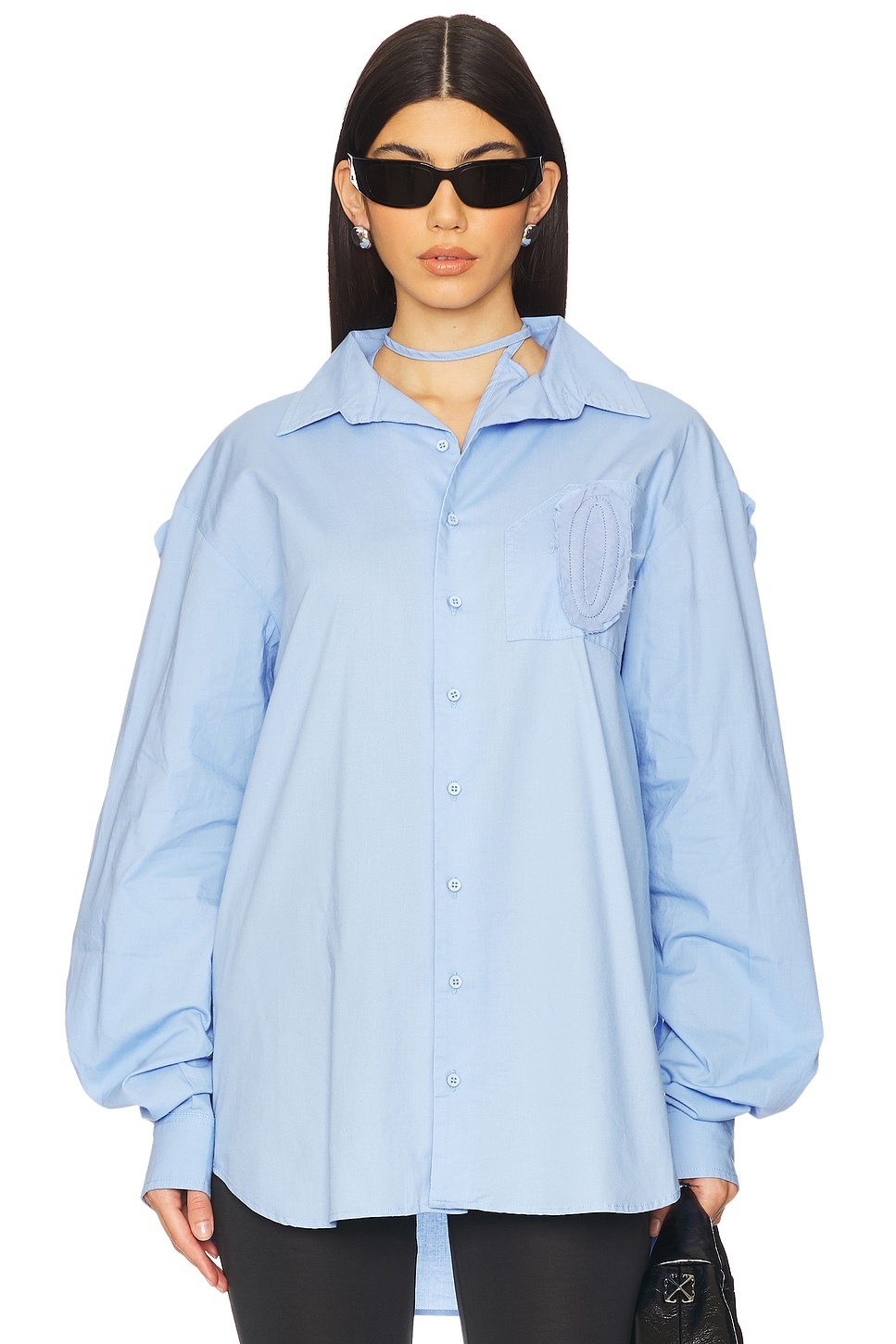 Distressed Oversized Shirt - 2