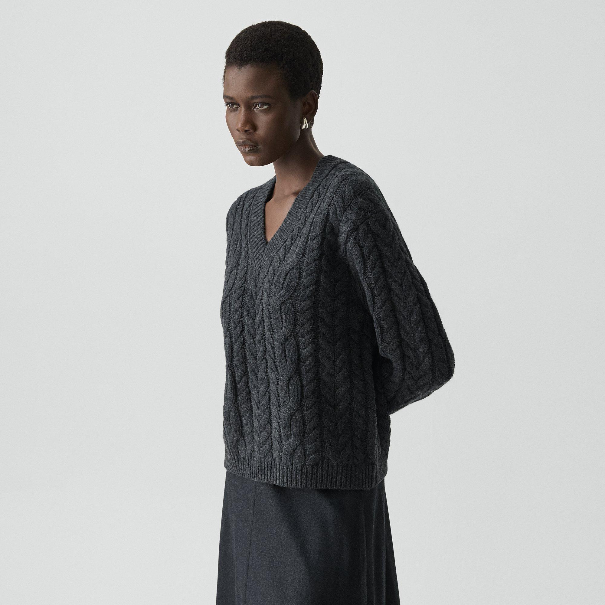 Cable-Knit Sweater in Felted Wool-Cashmere - 3