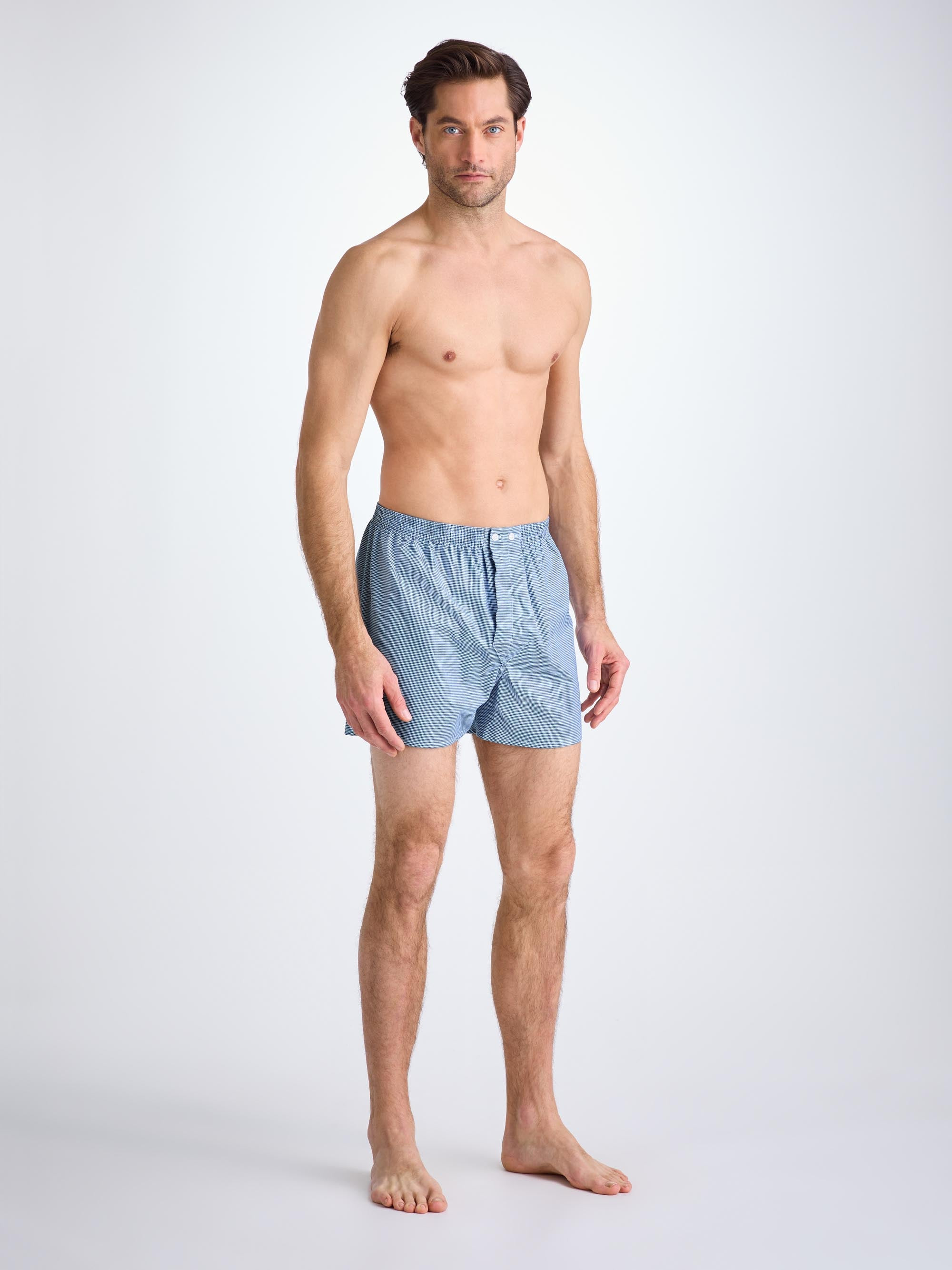 Men's Classic Fit Boxers Cotton Navy Puppytooth Pattern - 4