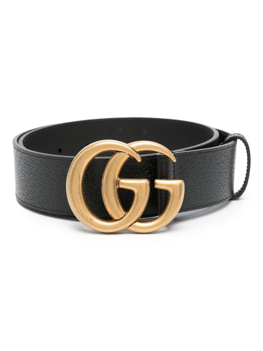 Leather belt with double G buckle - 1