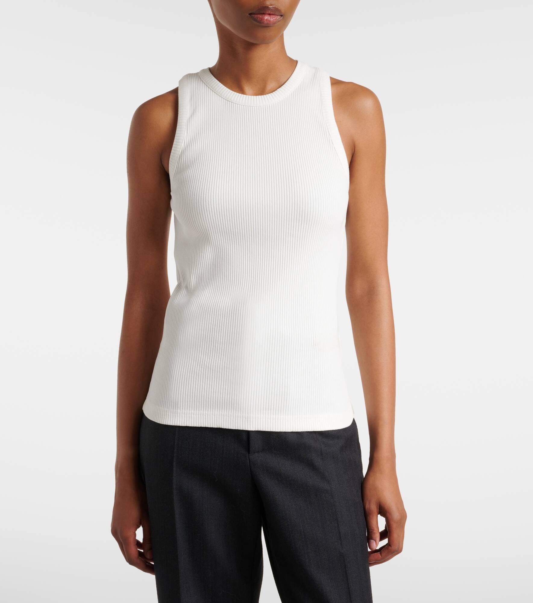 Patch-appliqué cotton-blend jersey tank top - 6