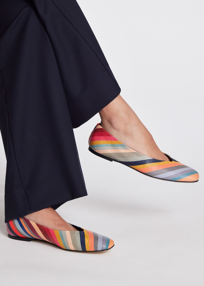 'Swirl' Print Leather 'Grace' Flats 6