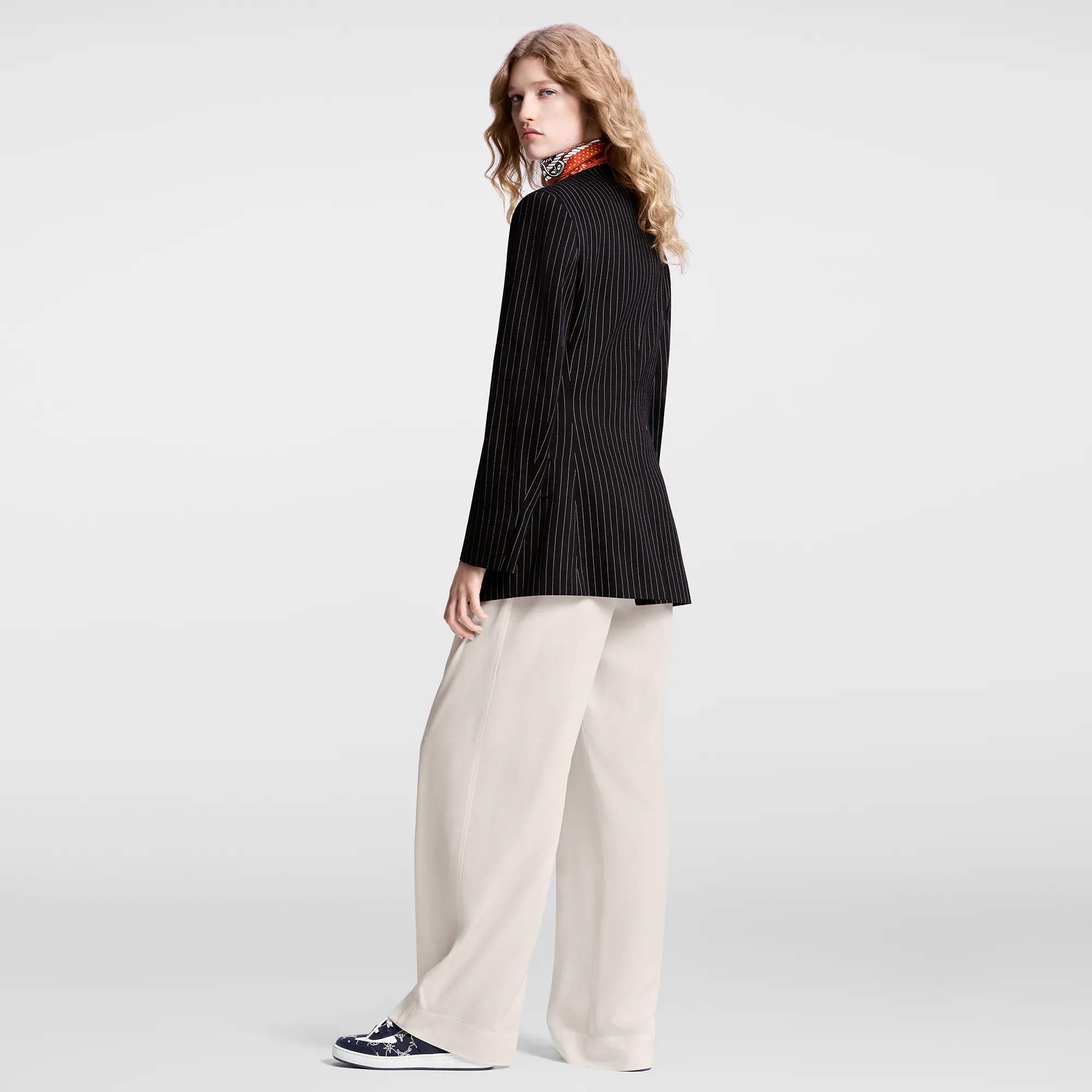 Nautical Pinstripe Collarless Blazer - 3