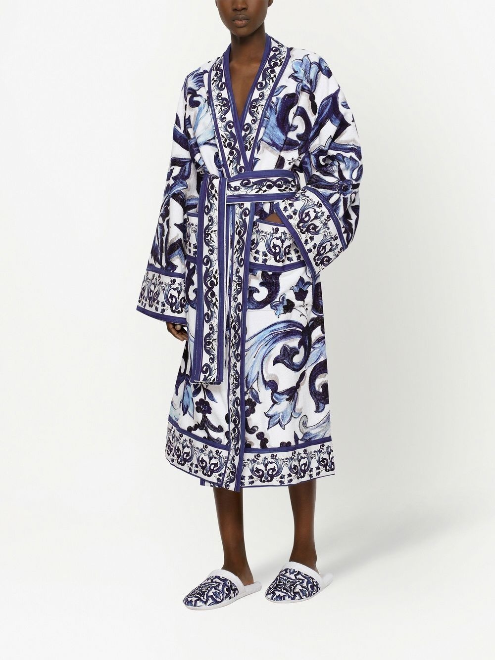 graphic-print long sleeve bathrobe - 3