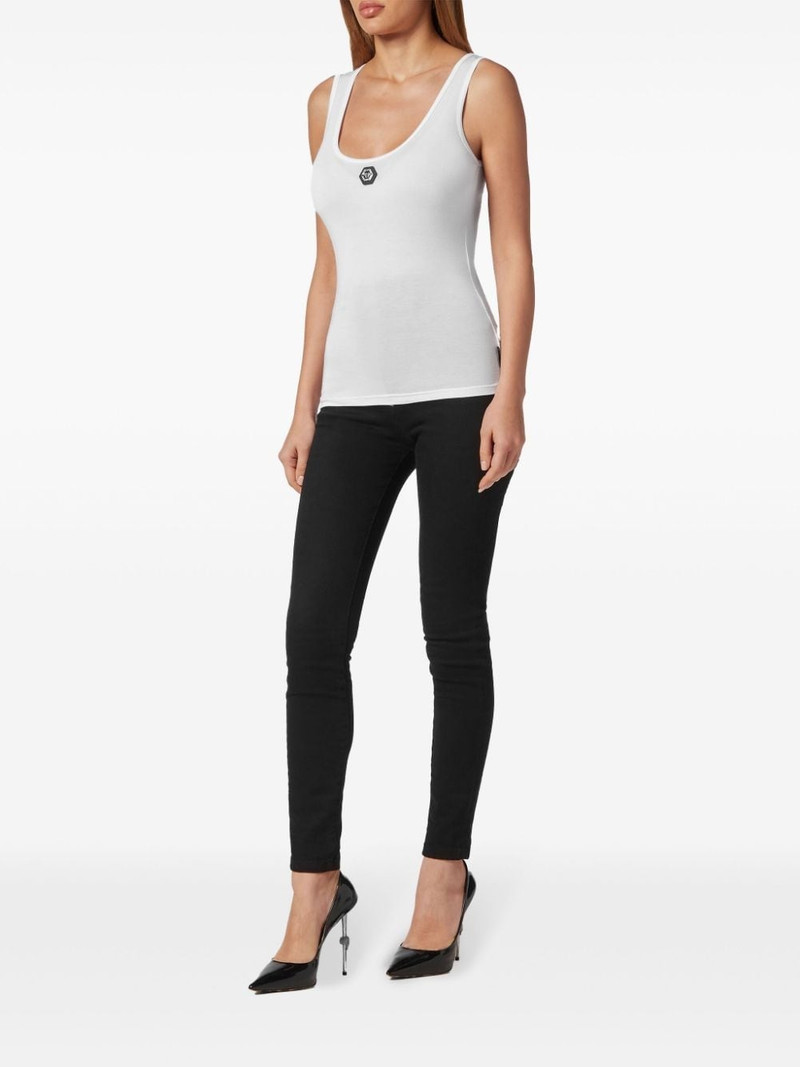 PHILIPP PLEIN logo-appliquÃ©d cotton tank top outlook