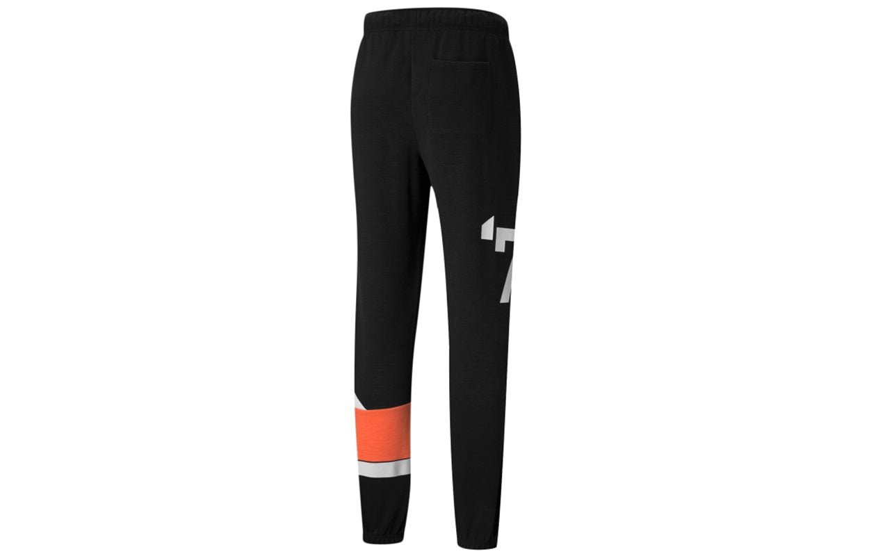 PUMA Franchise Knit Pants 'Black White Orange' 530514-01 - 2