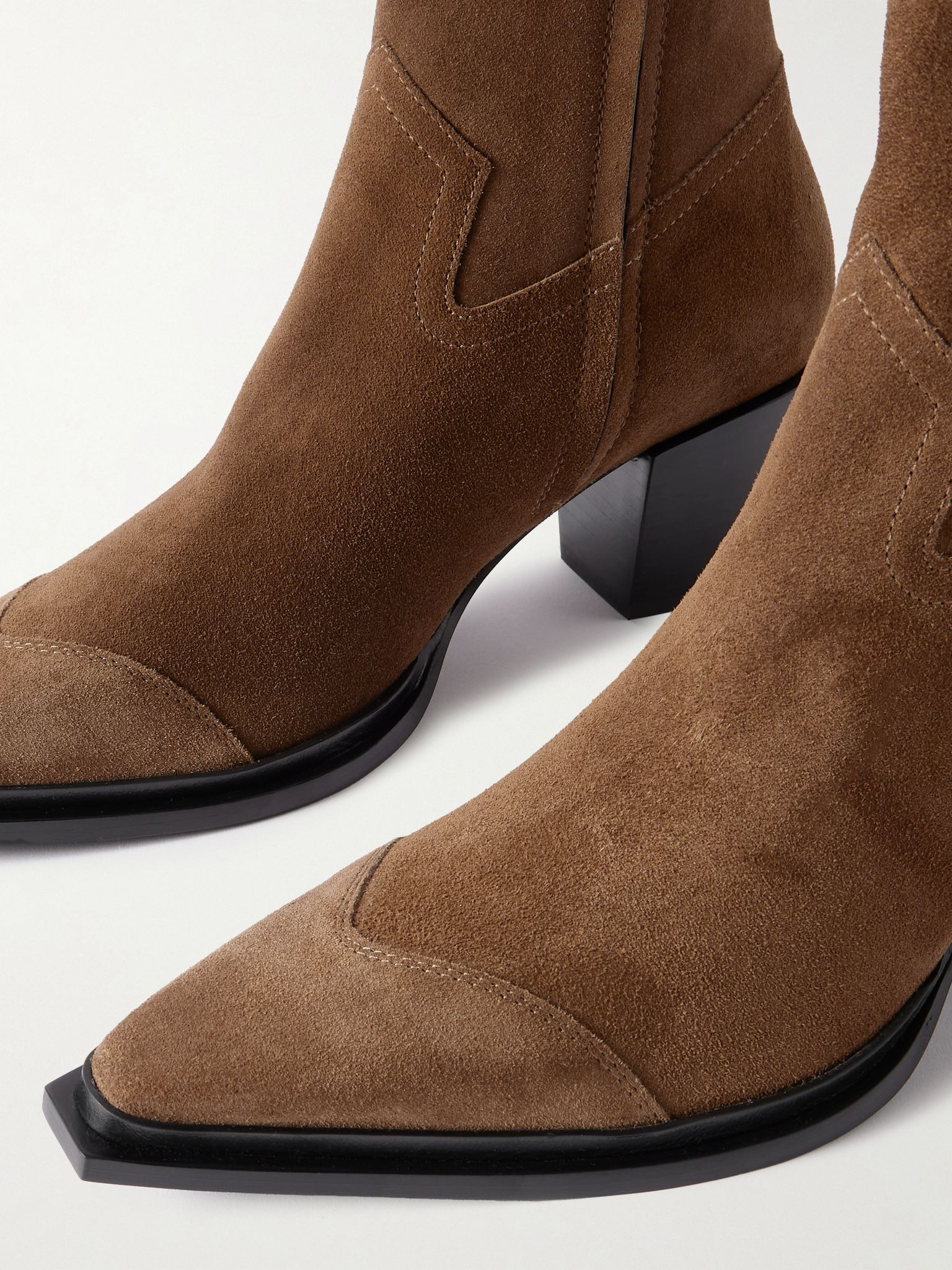 Cece 60 suede pointed-toe ankle boots Tan - 4