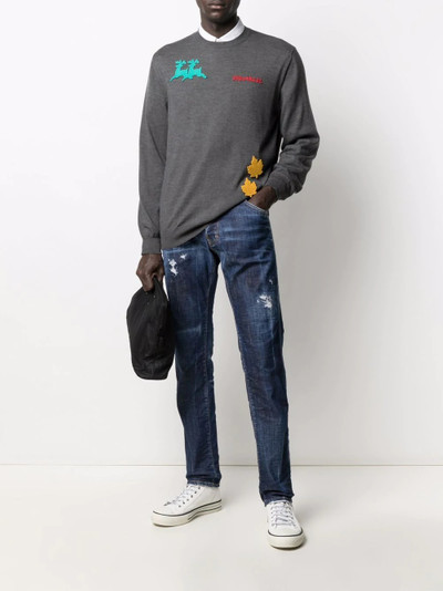 DSQUARED2 embroidered-logo long-sleeve jumper outlook