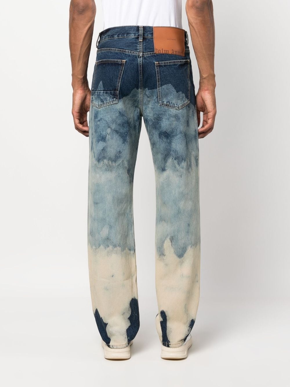 tie-dye straight jeans - 4