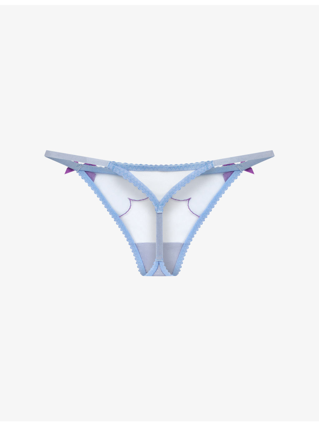 Lorna Bow-Embellished Mesh Thong - 4