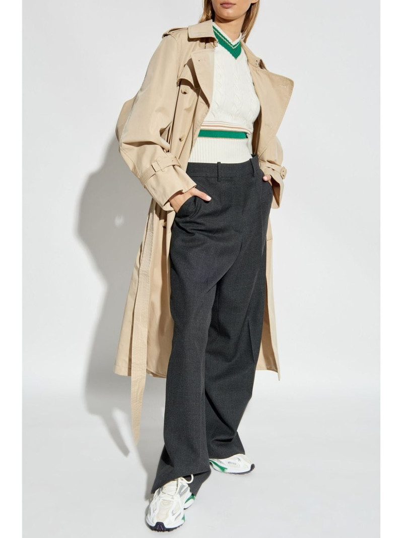 LACOSTE logo-embroidered cable-knit top outlook