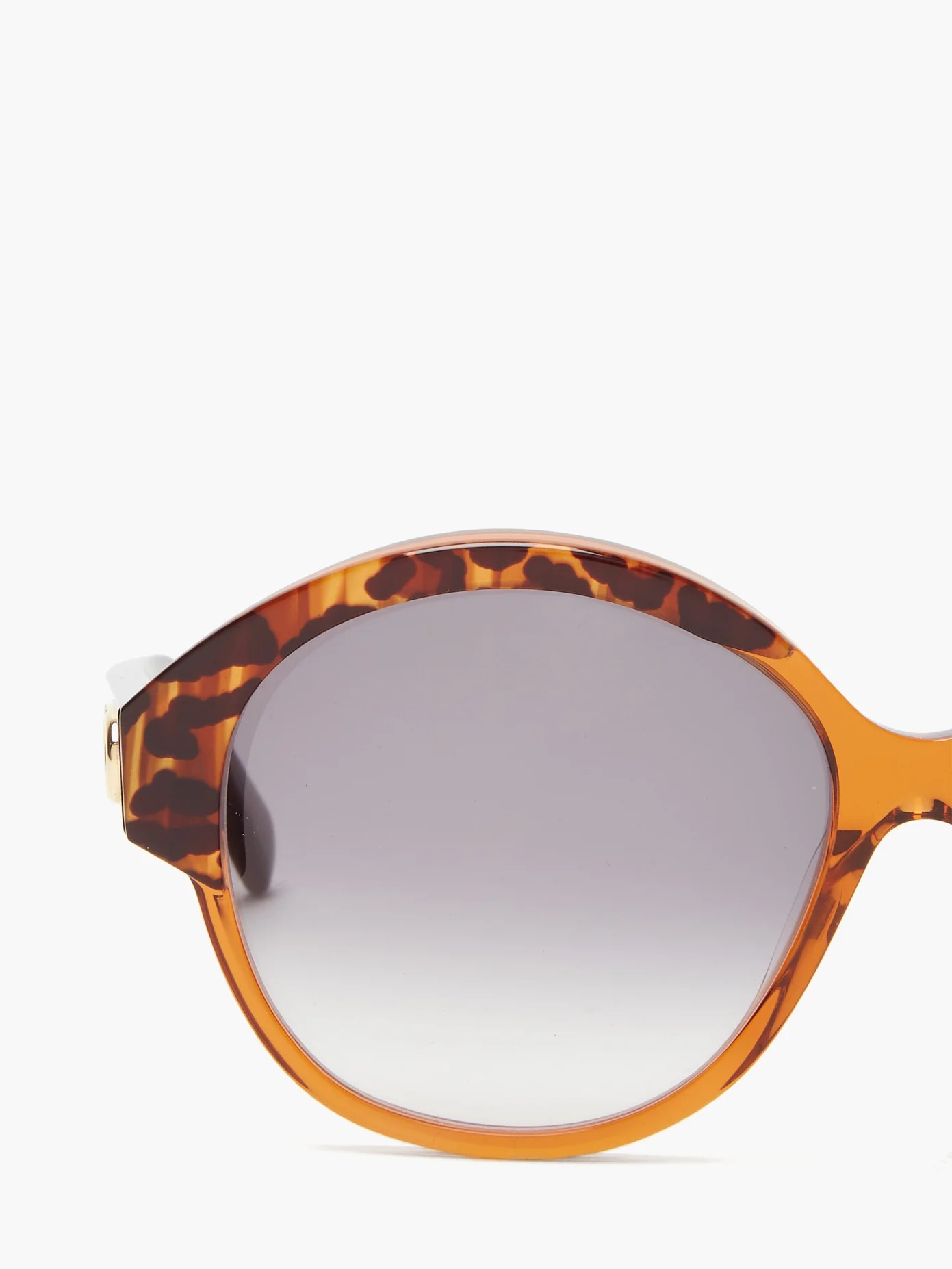 Round tortoiseshell-effect acetate sunglasses - 4