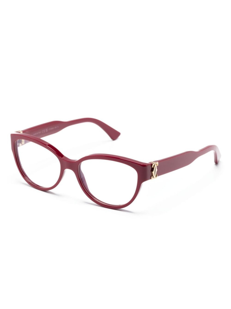 Cartier logo-plaque acetate glasses outlook