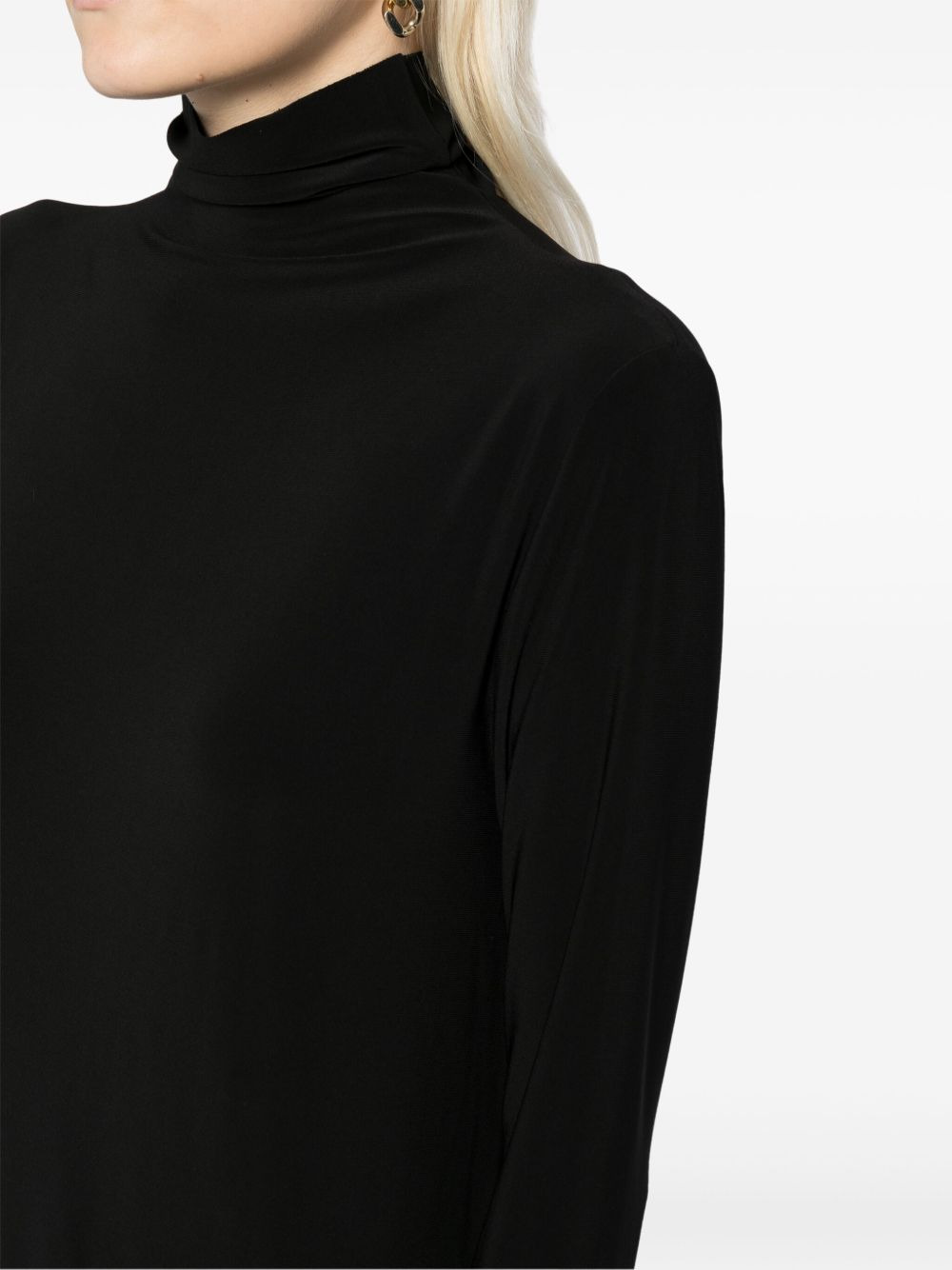mock-neck long-sleeved gown - 5
