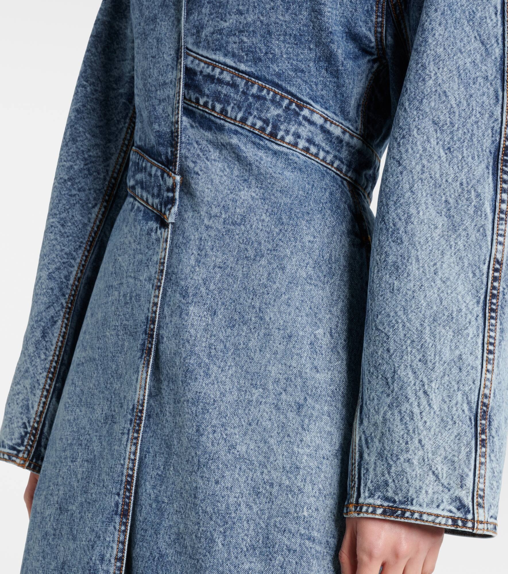 Asymmetric denim coat - 5