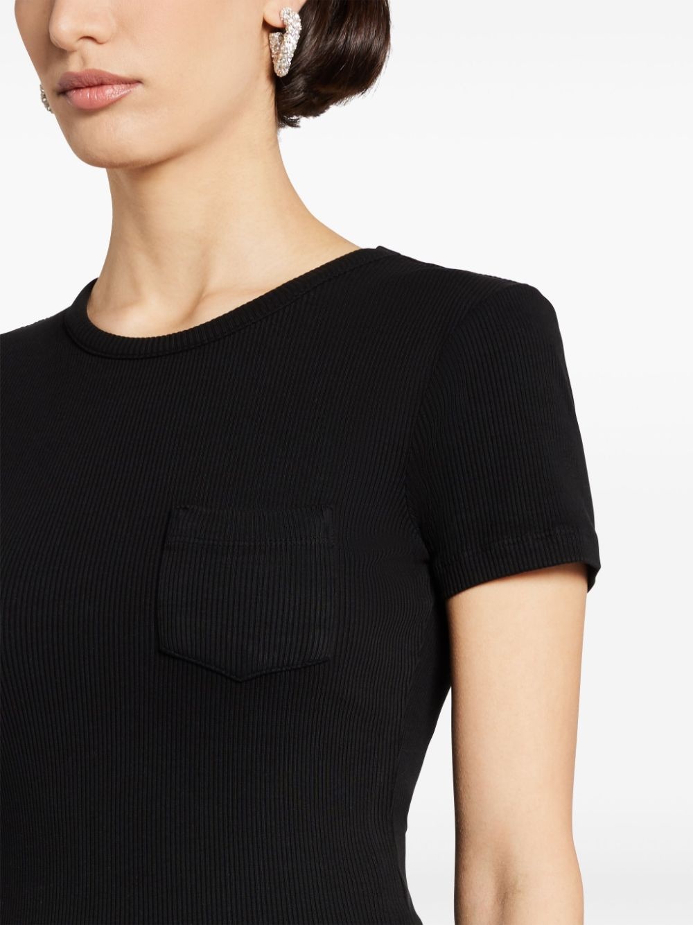 ribbed organic cotton-blend T-shirt - 5