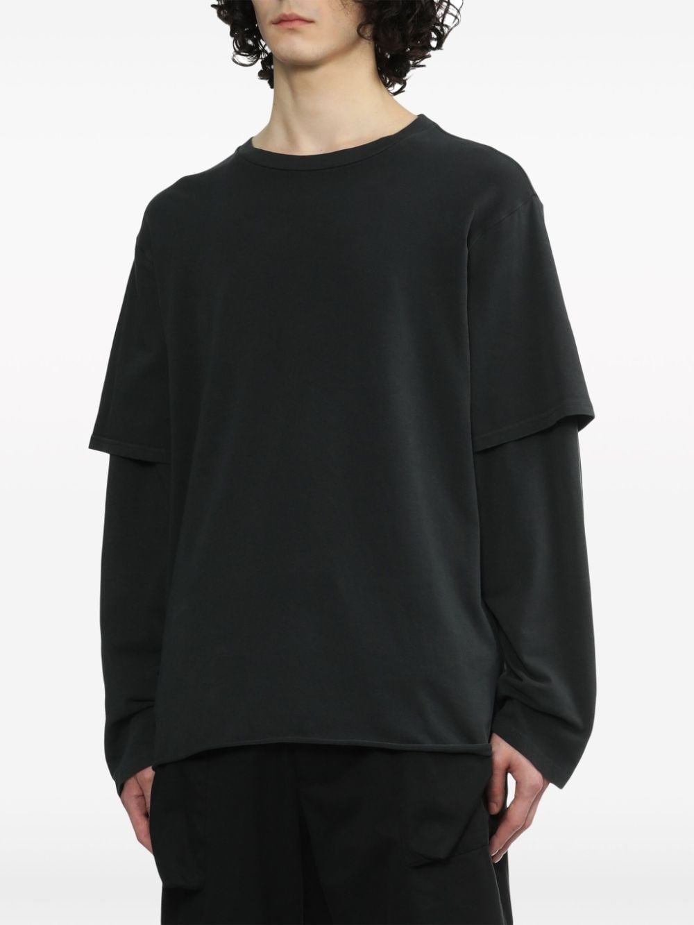 layered cotton T-shirt - 3