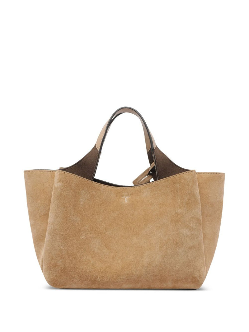 Tod's logo-charm suede tote bag outlook