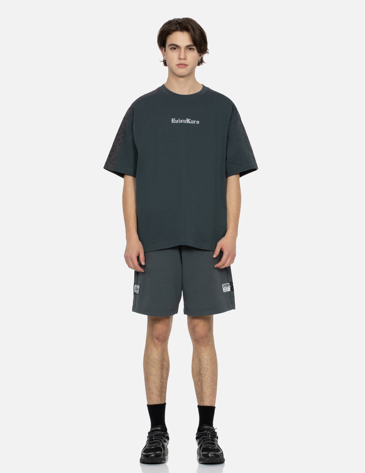 Allover EVISUKURO Print and Embroidery Loose Fit T-Shirt - 6