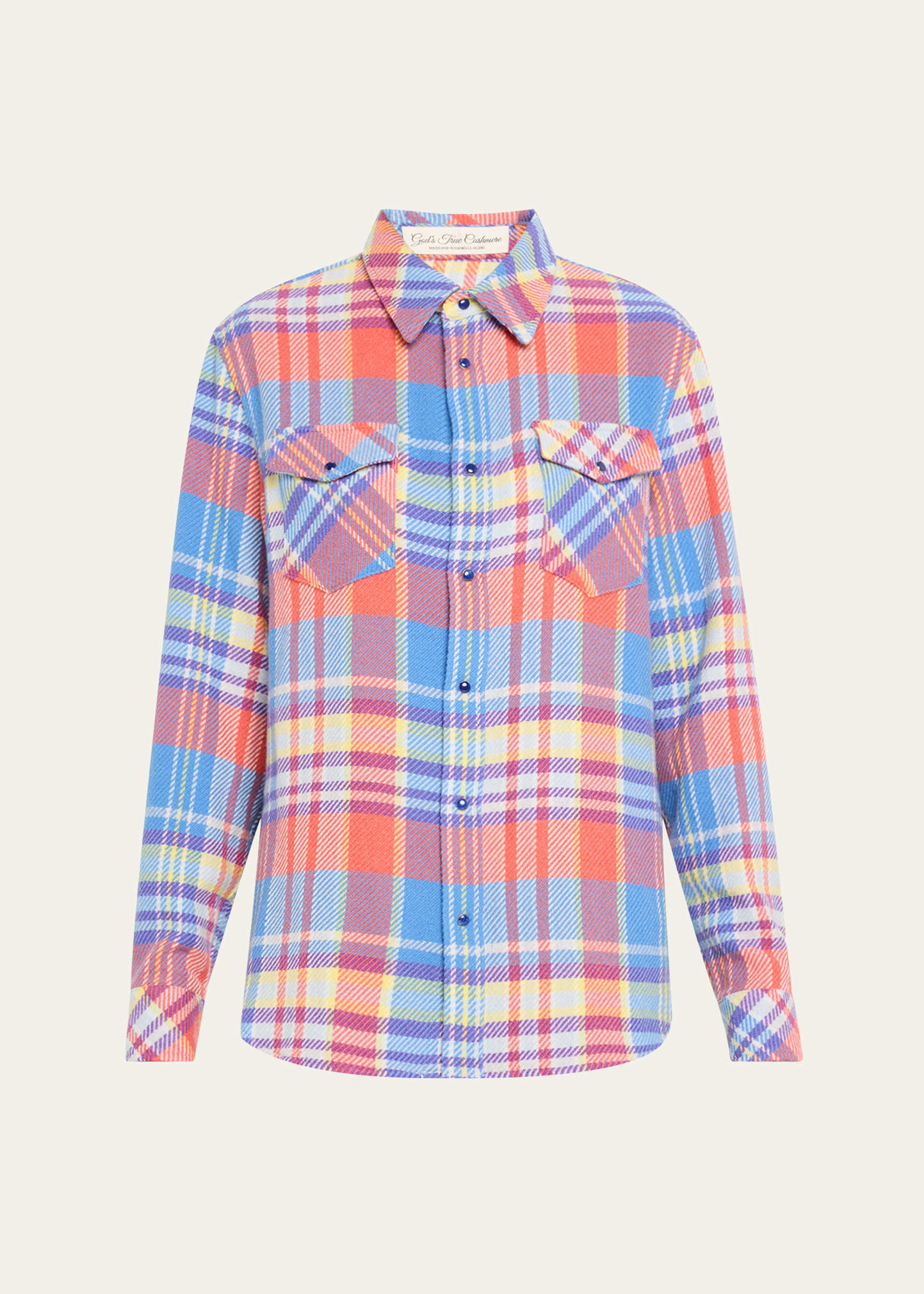 Creator Tartan Cashmere Button-Down Shirt - 1