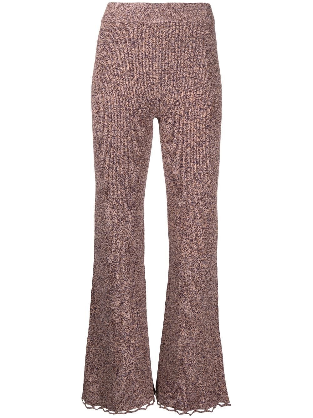 knitted flared trousers - 1