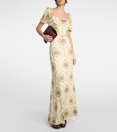 Etro Printed puff-sleeve gown outlook