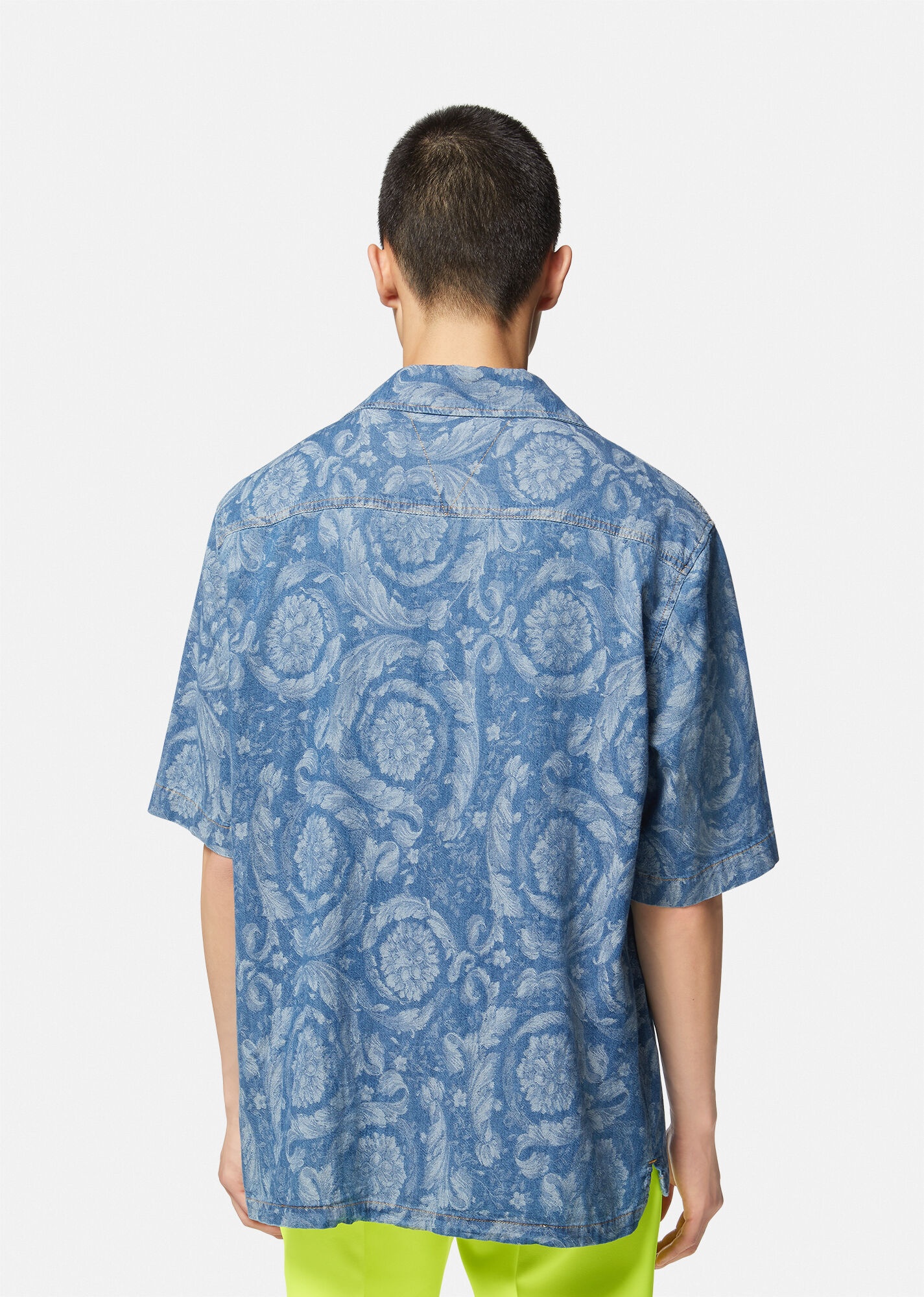 Barocco Silhouette Denim Shirt - 4
