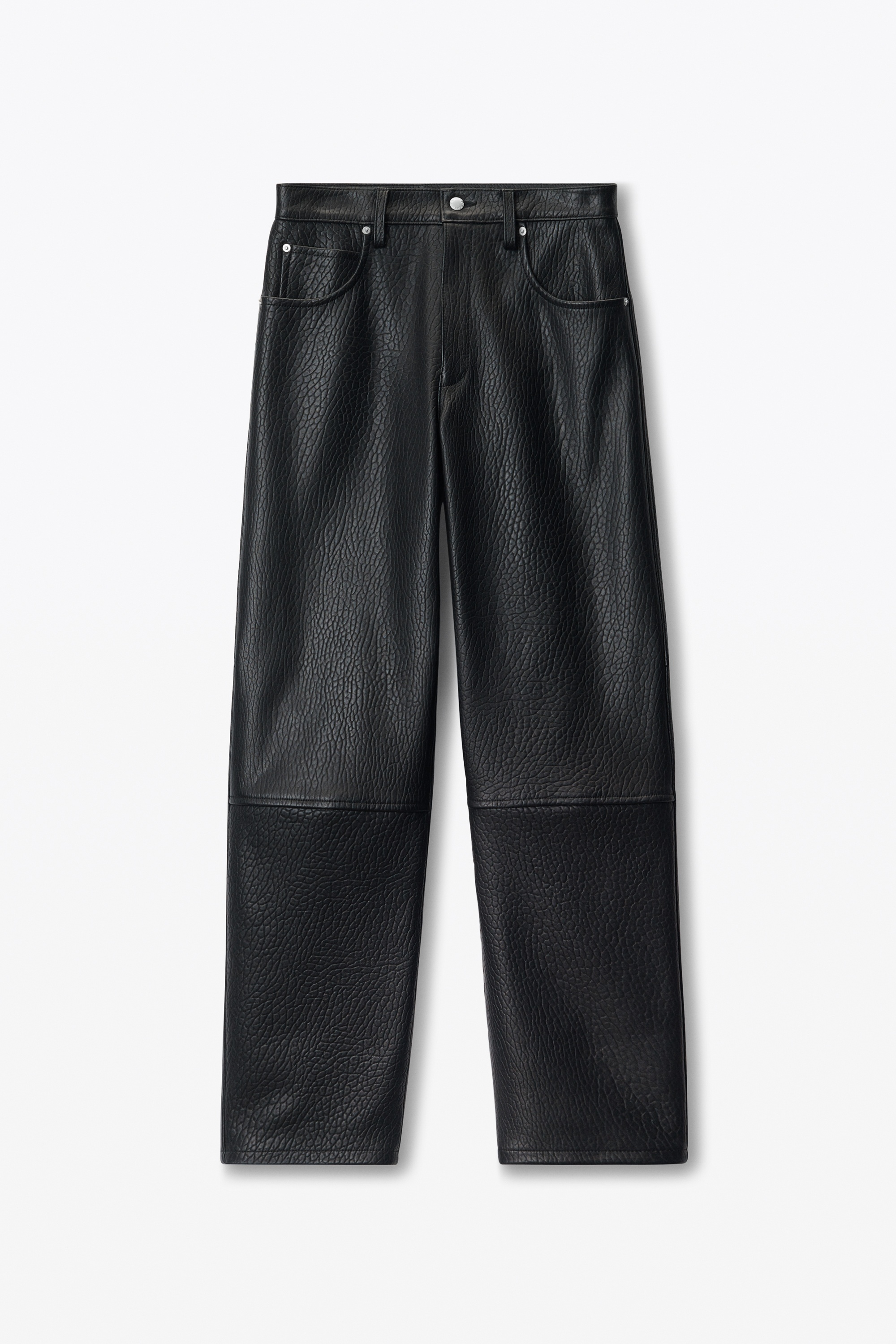 low-rise five-pocket pant in lambskin leather - 1