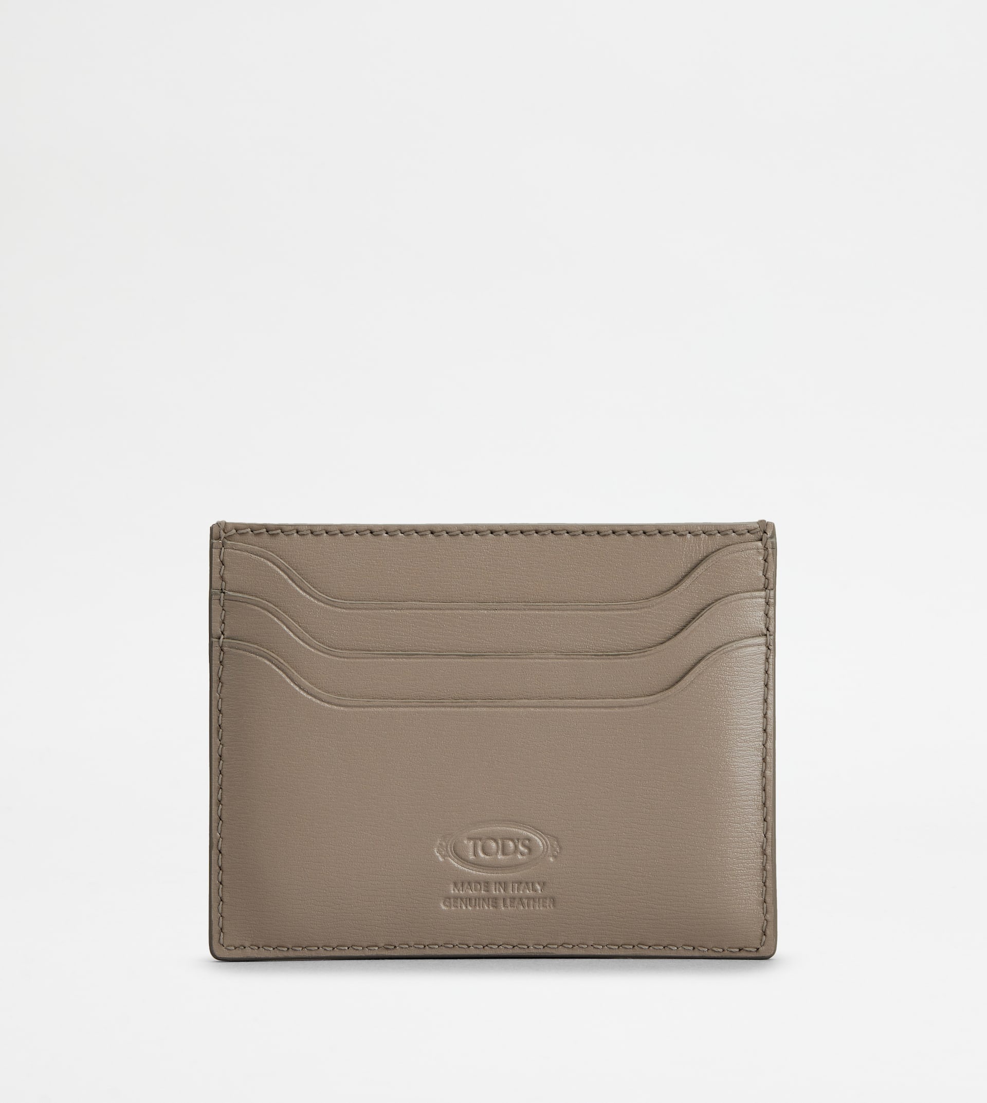 TOD'S CARD HOLDER IN LEATHER - GREY - 2