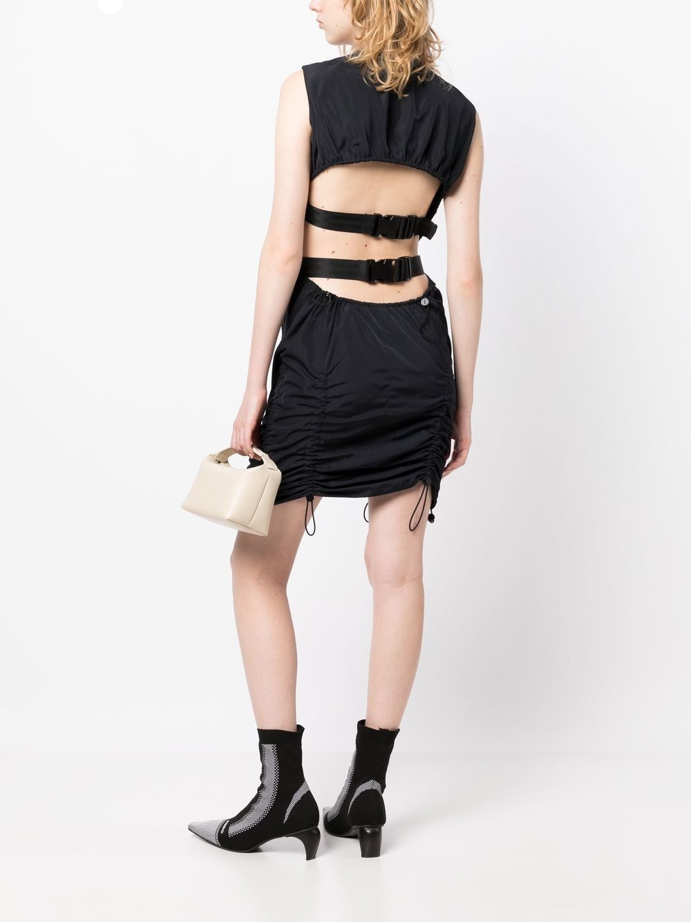 cut-out drawstring-detail mini dress - 2