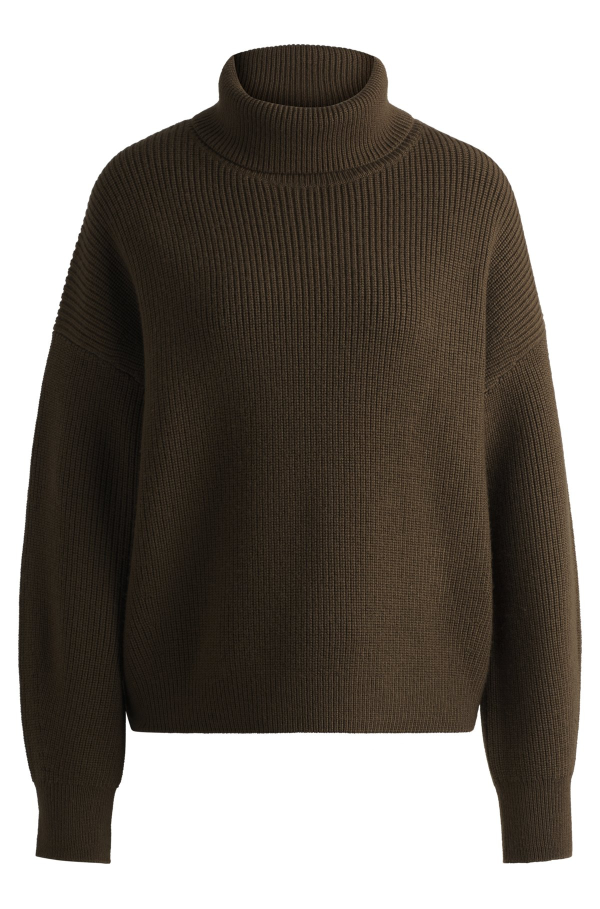 RIBBED ROLLNECK SWEATER IN WOOL - 1