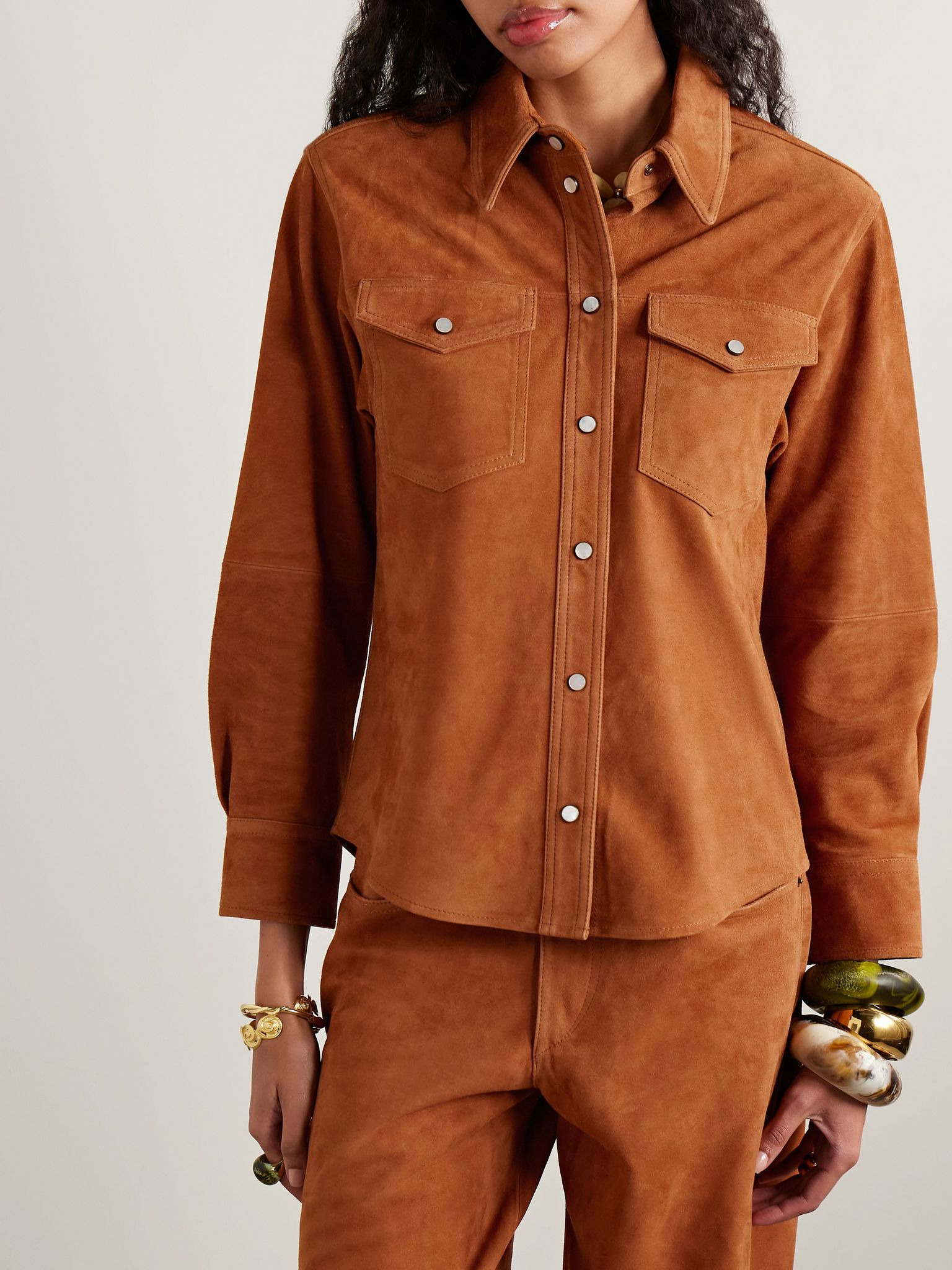 Delcia suede shirt Brown - 3