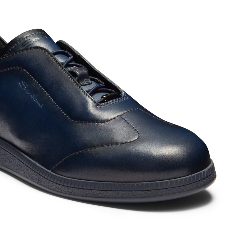 Men's blue leather sneaker 6