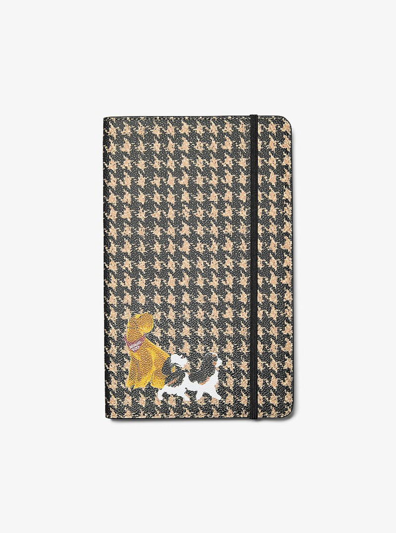 Medium Embellished Houndstooth Print Notebook 1