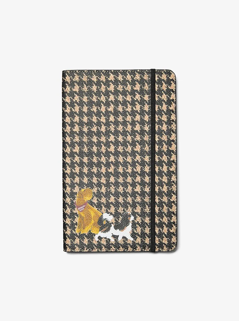 Medium Embellished Houndstooth Print Notebook - 1