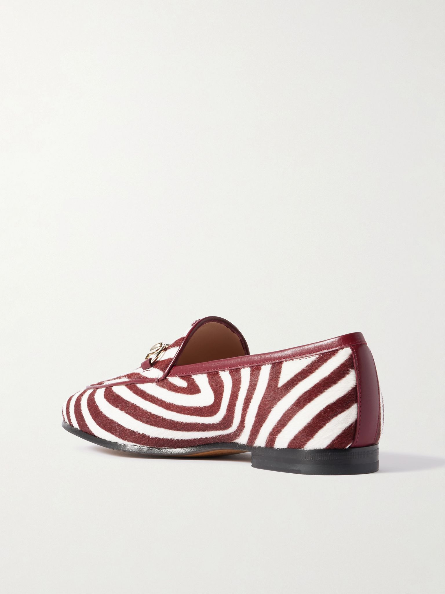 Jordaan horsebit-detailed zebra-print calf hair loafers White - 3