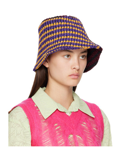 Andersson Bell Burgundy & Purple Contrast Knit Bucket Hat outlook