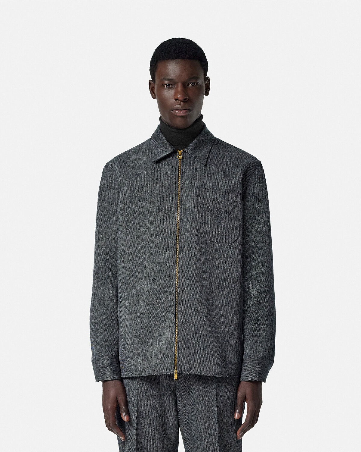 Mouliné Wool Zip Blouson Jacket - 4