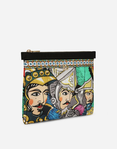 Dolce & Gabbana Flat nylon make-up bag with Carretto print outlook