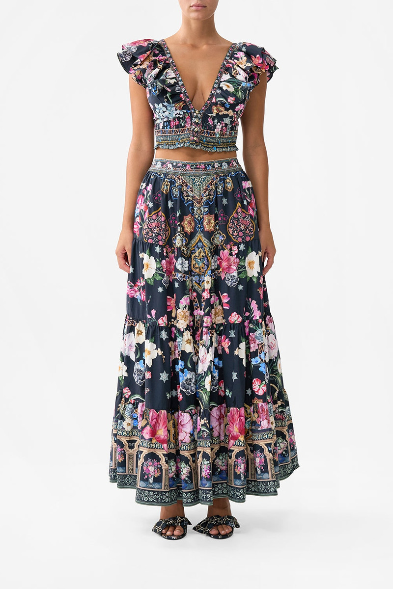CAMILLA TIERED MAXI SKIRT outlook
