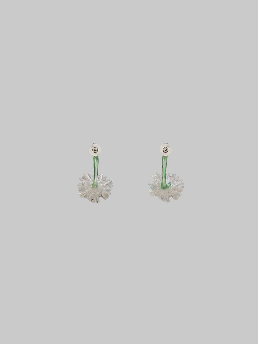 ENAMELED METAL AND STONES FLOWER POP DROP EARRINGS - 3