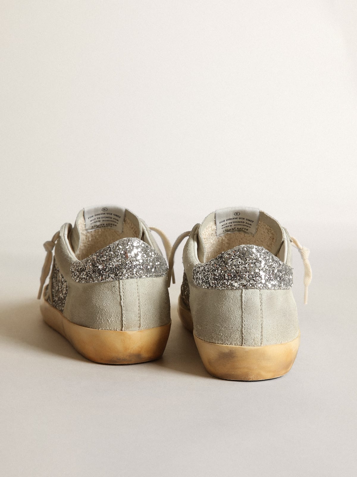 Super-Star sneakers in silver glitter with ice-gray suede star and inserts - 5